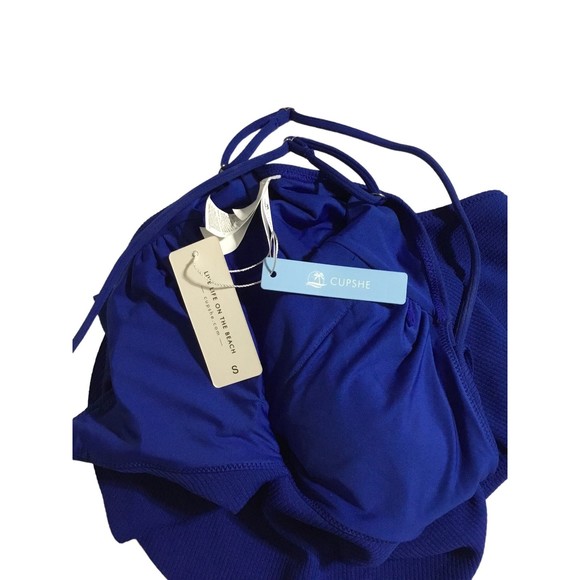 Cupshe One Piece Royal Blue Swim Suit Size Small NWT - Picture 4 of 7